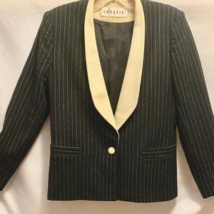 Vintage IMagnin pinstriped blazer w/cream lapel